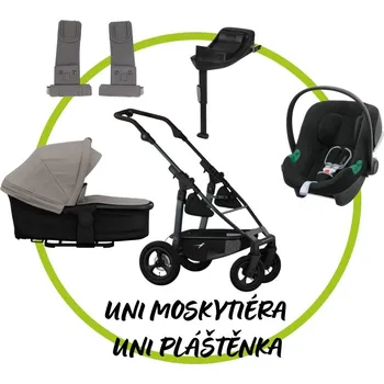 Kočárek TFK - Trends for Kids Akční set TFK Mono 4 frame - air wheel + Hluboká korba kombi + Pláštěnka + Moskytiéra + adaptéry na autosedačku + autosedačka Cybex Aton B2 + isofix base