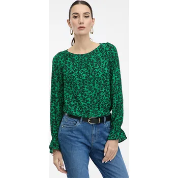 Dámská halenka Orsay Černo-zelená dámská květovaná halenka - Dámské Orsay černá 2179513