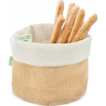 chlebník Košík na pečivo, jutový/bavlněný pytlík na chleba EKO