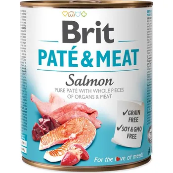 Krmivo pro psa Konzerva BRIT Paté & Meat Salmon (800g) Výhodné balení 6 kusů