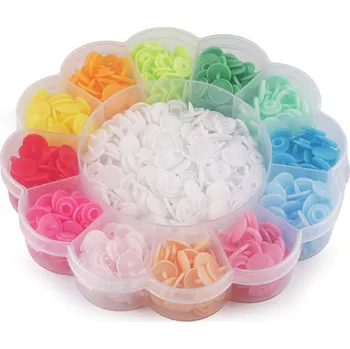 Plastové patentky / stiskací knoflíky sada v boxu vel. 18", barva mix