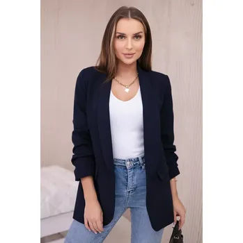 Dámské sako Elegantní bunda s klopami v tmavě modré barvě Kesi Włoski černá 3115051
