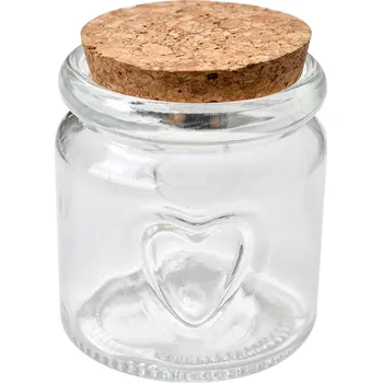 Dóza na potraviny Clayre & Eef - Skleněná dózička s korkovým uzávěrem 6GL4406
