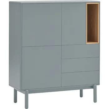 Komoda Modrošedá lakovaná komoda Teulat Corvo 100 x 40 cm