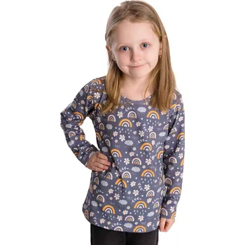 Dívčí triko Betty mode šedé s duhou