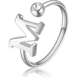 S'Agapõ Stylový ocelový prsten M s krystalem Click SCK184 + 2 měsíce na vrácení zboží