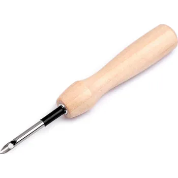 Dutá vyšívací jehla s dřevěnou rukojetí Ø3,5 mm, Ø5 mm Varianta: 1 (Ø3,5 mm) přírodní sv., Balení: 1 ks