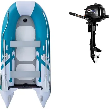 Člun Člun GLADIATOR CLASSIC B330AD sea green white - nafukovací člun s vysokotlakou podlahou - sada: se spalovacím motorem PARSUN F2,6 1,9 kW