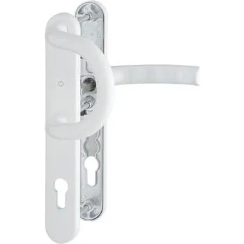 Dveřní kování Sada klika-oblouk. madlo, LIEGE, úzký štítek-šířka 36 mm, 67-72, F9016 bílá