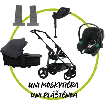 Kočárek TFK - Trends for Kids Akční set TFK Mono 4 frame - air chamber wheel + Hluboká korba kombi Premium + Pláštěnka + Moskytiéra + adaptéry na autosedačku + autosedačka Cybex Aton B2 + isofix base