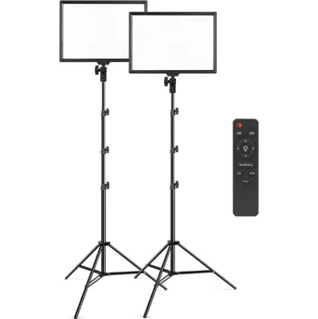 Studiové světlo Set 2x Profesionální LED Světlo Panel s Regulací + Stativ 200cm
