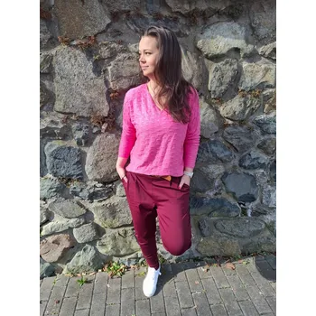 Čepice Lehký svetřík vzorovaný růžový