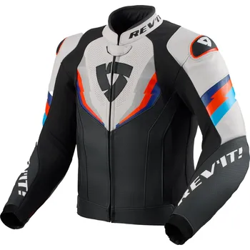 Moto bunda Kožená bunda na motorku Revit Quantum 3 černo-světle šedá