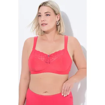 Podprsenka Ulla Popken, Plus size Jemná podprsenka, bez kostic, výšivka, měkké košíčky, C-E pro plnoštíhlé nadměrná velikost, 834292523-1117, růžový, 120F, Nadměrné velikosti, Plus size oblečení, Oblečení pro boubelky, Oblečení pro baculky, Oblečení pro plnoštíhlé, 