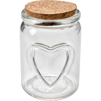 Clayre & Eef - Skleněná dózička s korkovým uzávěrem 6GL4404