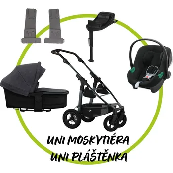 Kočárek TFK - Trends for Kids Akční set TFK Mono 4 frame - air wheel + Hluboká korba kombi Premium + Pláštěnka + Moskytiéra + adaptéry na autosedačku + autosedačka Cybex Aton B2 + isofix base