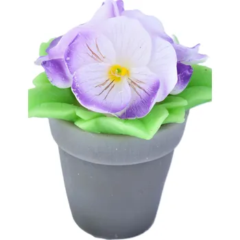 Svíčka Svíčka Maceška v květináči, 1 ks