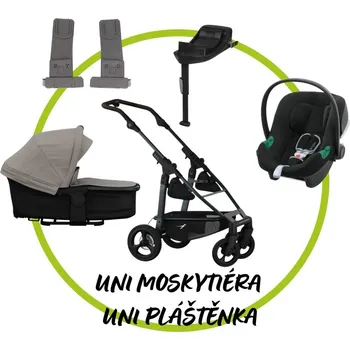 Kočárek TFK - Trends for Kids Akční set TFK Mono 4 frame - air chamber wheel + Hluboká korba kombi + Pláštěnka + Moskytiéra + adaptéry na autosedačku + autosedačka Cybex Aton B2 + isofix base