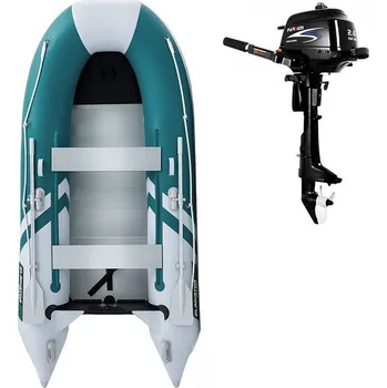 Člun Člun GLADIATOR CLASSIC B330AL sea green white - nafukovací člun s hliníkovou podlahou - sada: se spalovacím motorem PARSUN F2,6 1,9 kW