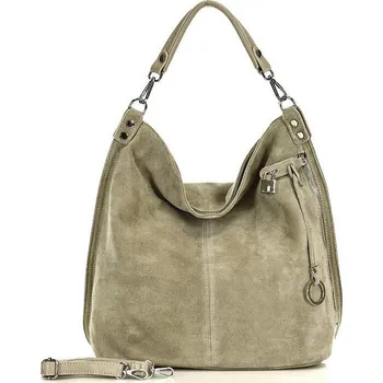 Kabelka MARCO MAZZINI Béžová prostorná kabelka z nubuku (s92bb) Velikost: ONE SIZE