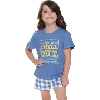 Dívčí pyžamo Dětské pyžamo Chill out II modré 122/128