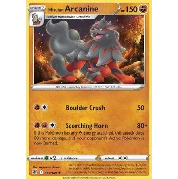 Volný čas Pokémon ASR 071/189 Hisuian Arcanine - Astral Radiance Stav: Near Mint, Verze: NORMAL