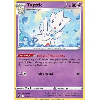 Sběratelská karetní hra Pokémon ASR 056/189 Togetic - Astral Radiance Stav: Near Mint, Verze: NORMAL