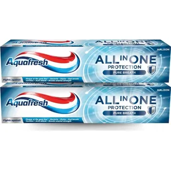 zubní pasta Aquafresh All In One Protection Pure Breath 2x100 ml - Zubní pasta pro komplexní ochranu a svěží dech, 2 x 100 ml