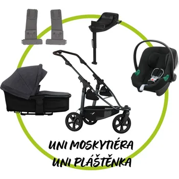 Kočárek TFK - Trends for Kids Akční set TFK Mono 3 frame - air chamber wheel + Hluboká korba kombi Premium + Pláštěnka + Moskytiéra + adaptéry na autosedačku + autosedačka Cybex Aton B2 + isofix base