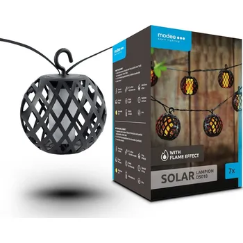 Dekorativní svítidlo Svítidlo solární ML-DS018 LED řetěz Koule 7ks černá, pletená, 4,8m