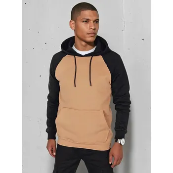Pánská mikina Béžovo-černá pánská pohodlná mikina s klokaní kapsou BX5891 Velikost: 2XL