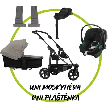 Kočárek TFK - Trends for Kids Akční set TFK Mono 3 frame - air chamber wheel + Hluboká korba kombi + Pláštěnka + Moskytiéra + adaptéry na autosedačku + autosedačka Cybex Aton B2 + isofix base