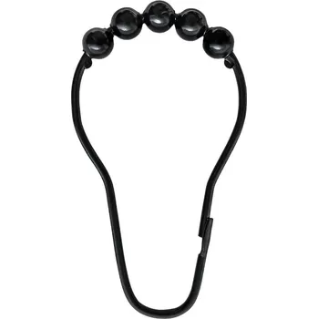 Tyč na sprchový závěs Černé háčky ke sprchovému závěsu v sadě 10 ks Aqua – Mette Ditmer Denmark ID_1615756