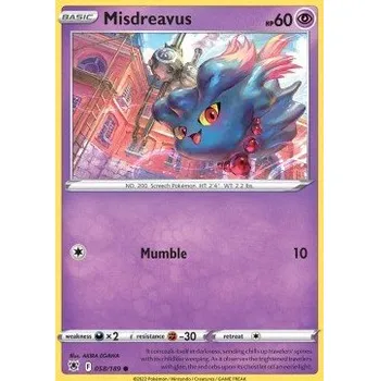 Volný čas Pokémon ASR 058/189 Misdreavus - Astral Radiance Stav: Near Mint, Verze: NORMAL