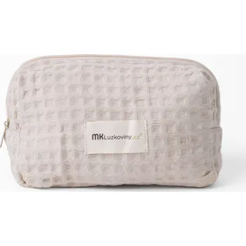 Vaflová kosmetická taštička přírodní - hranatá větší