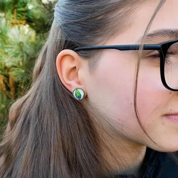 Náušnice art-wood.cz Náušnice pecky - paví oko