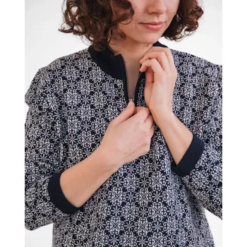 Dámský svetr Dámský vlněný svetr WOOLIFE STAR Tmavě modrá, bílý vzor S