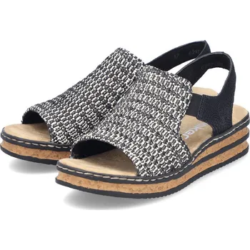 Dámské sandále Dámské sandály 62971-00 Rieker černá Barva: schwarz kombi, Velikost: 37