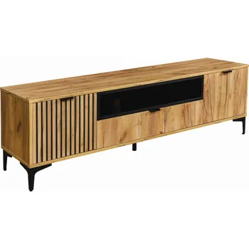 Televizní stolek ELISE televizní stolek 2D1S zlatý dub/černá