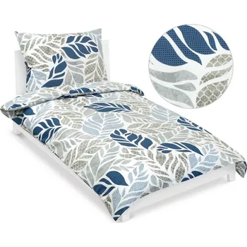 Povlečení Bellatex Povlečení bavlněné s hotelovou kapsou Modrá,Béžová