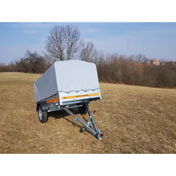 Přívěs k motorovému vozidlu privesyskladem.cz ECO 2612 KIPP ( 263 x 125 cm) SKLOPNÝ vozík + plachta 80cm
