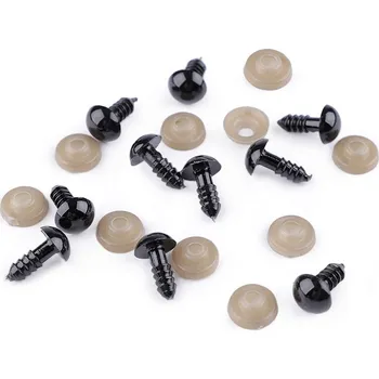 Oči s pojistkou 10 mm – černé