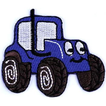 autíčko Nažehlovačka nákladní auto, traktor, bagr, vláček, míchačka Varianta: 12 modrá královská traktor, Balení: 1 ks