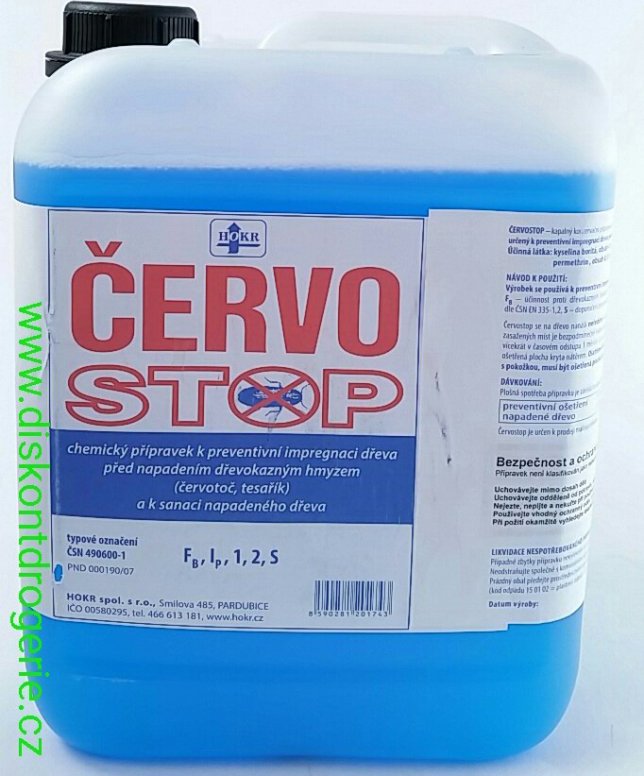 Červostop antiparazitní impregnace dřeva proti hmyzu, 5 l bezbarvý