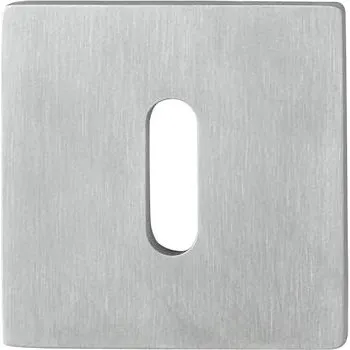 Dveřní kování HOPPE klíčová rozeta plochá s upevňovacími trny, hranatá, nerez matná