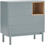 Modrošedá lakovaná komoda Teulat Corvo 90 x 40 cm