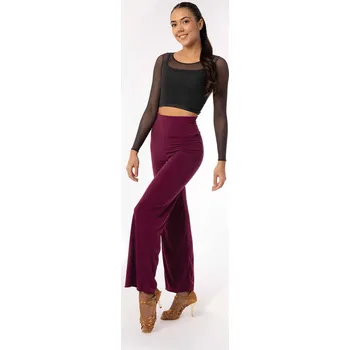 Dámské kalhoty Intermezzo,Kalhoty s vysokým pasem 5558, vínová XL