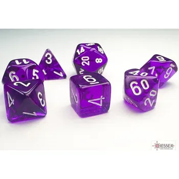 Příslušenství k deskovým hrám Chessex Sada 7 mini kostek Chessex - Purple / white - 20377