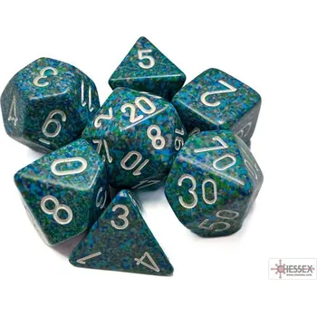 Příslušenství k deskovým hrám Chessex Sada 7 kostek Chessex - skvrnitá Sea - 25316