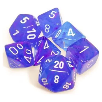 Příslušenství k deskovým hrám Chessex Sada 7 kostek Chessex - Nebula Aura / white - 27567